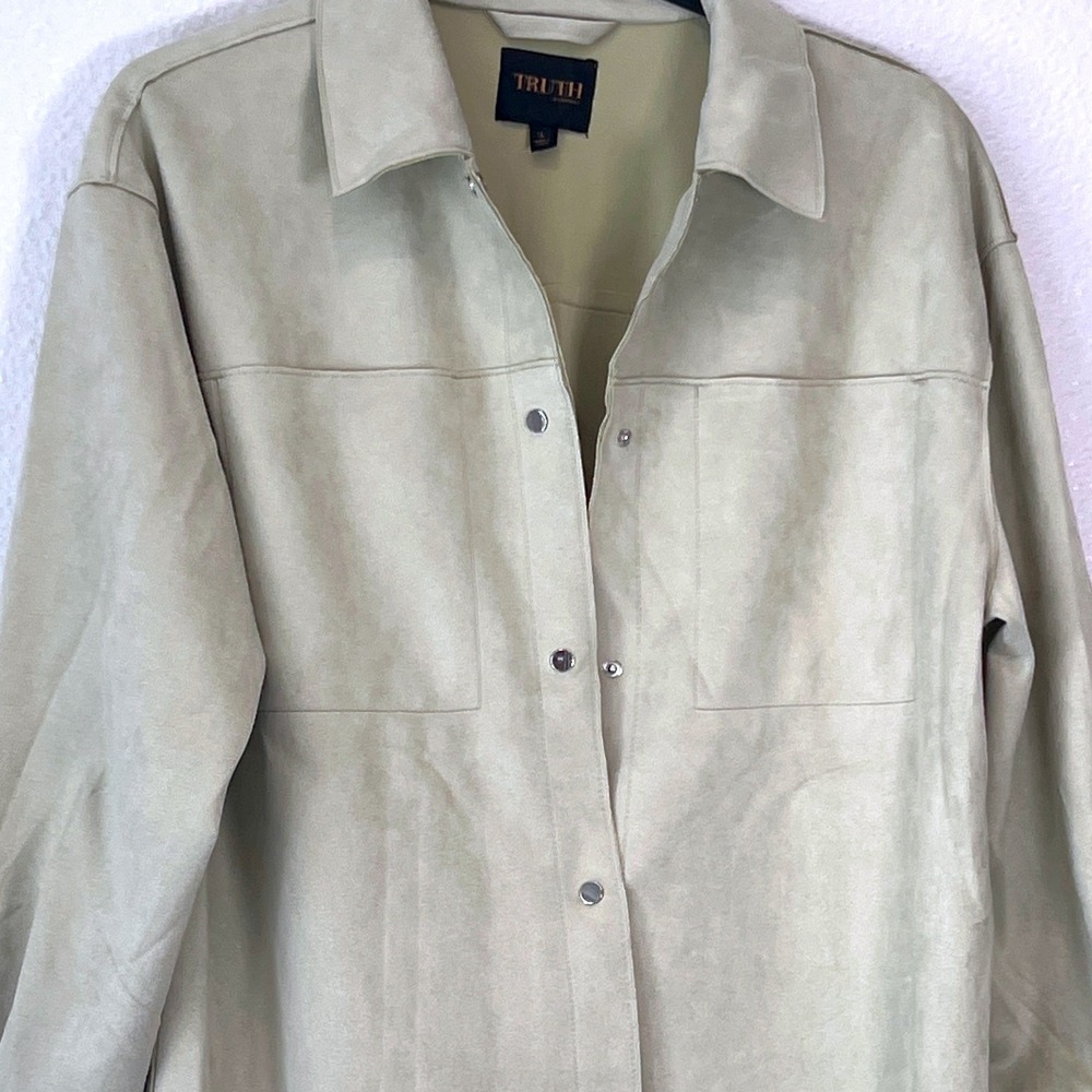 Truth‎ by Republic Quiet Luxury Faux Suede Shacket  Beige Womens L